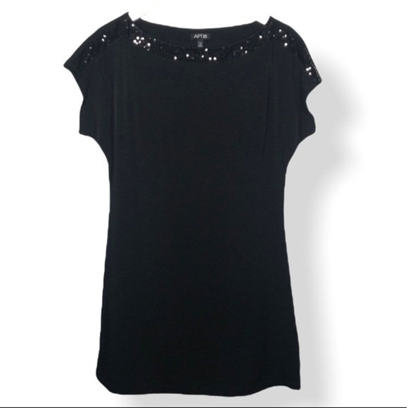 APT 9 cute black top with sequin - Picture 1 of 10